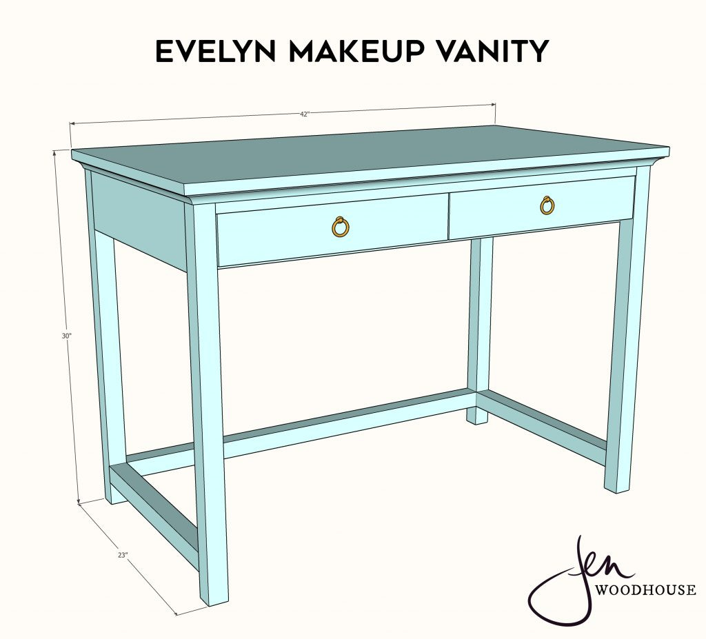 DIY Vanity Table Plans
 DIY Makeup Vanity Plans by Jen Woodhouse Learn How To Build