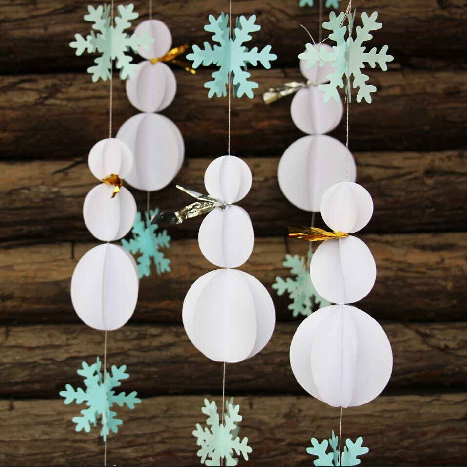 DIY Winter Decor
 Snowman Decorations Snowflake Garland Winter Party Decor