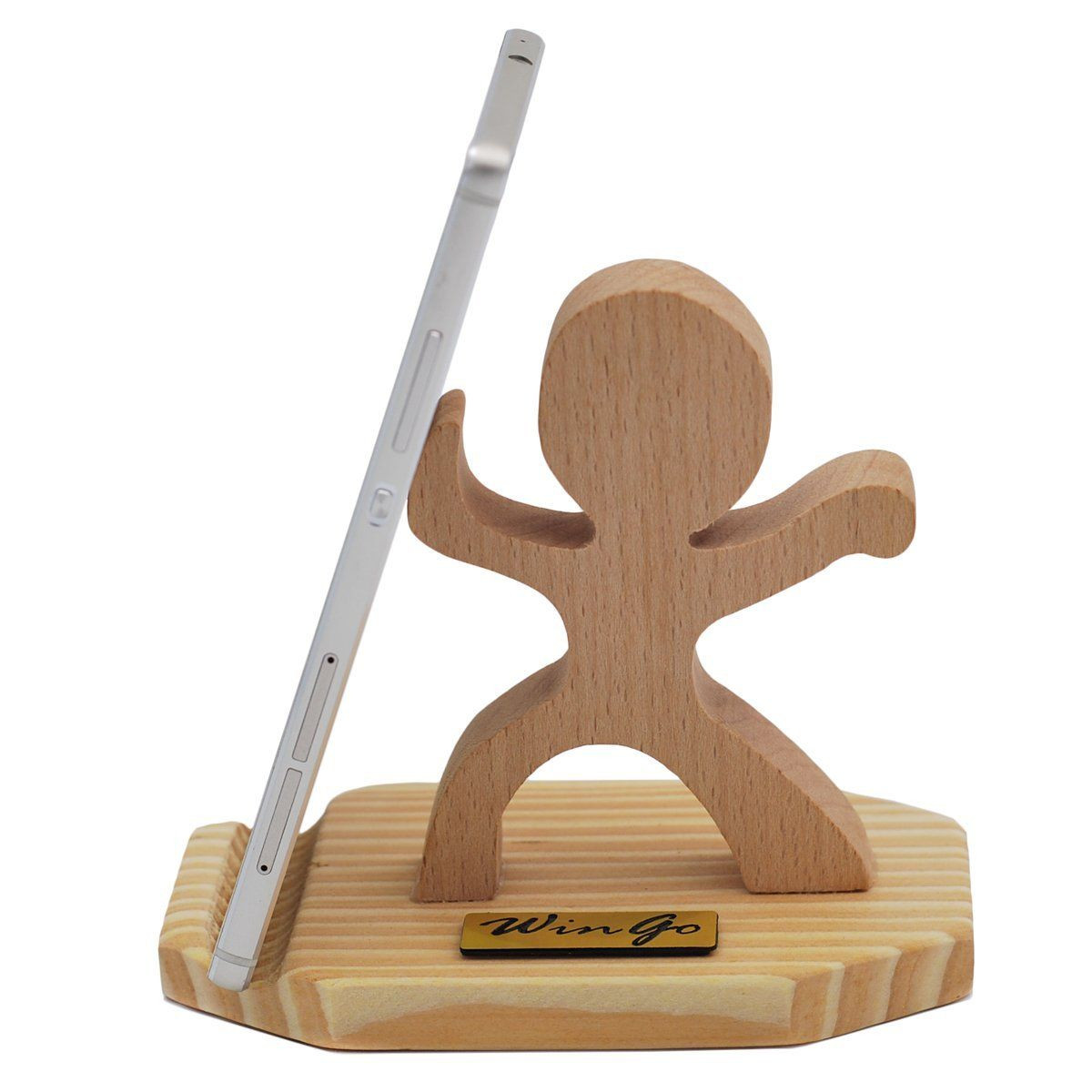 DIY Wood Cell Phone Stand
 Wooden Phone Stand of Cute Tai Chi Man Fit for Most Mobile