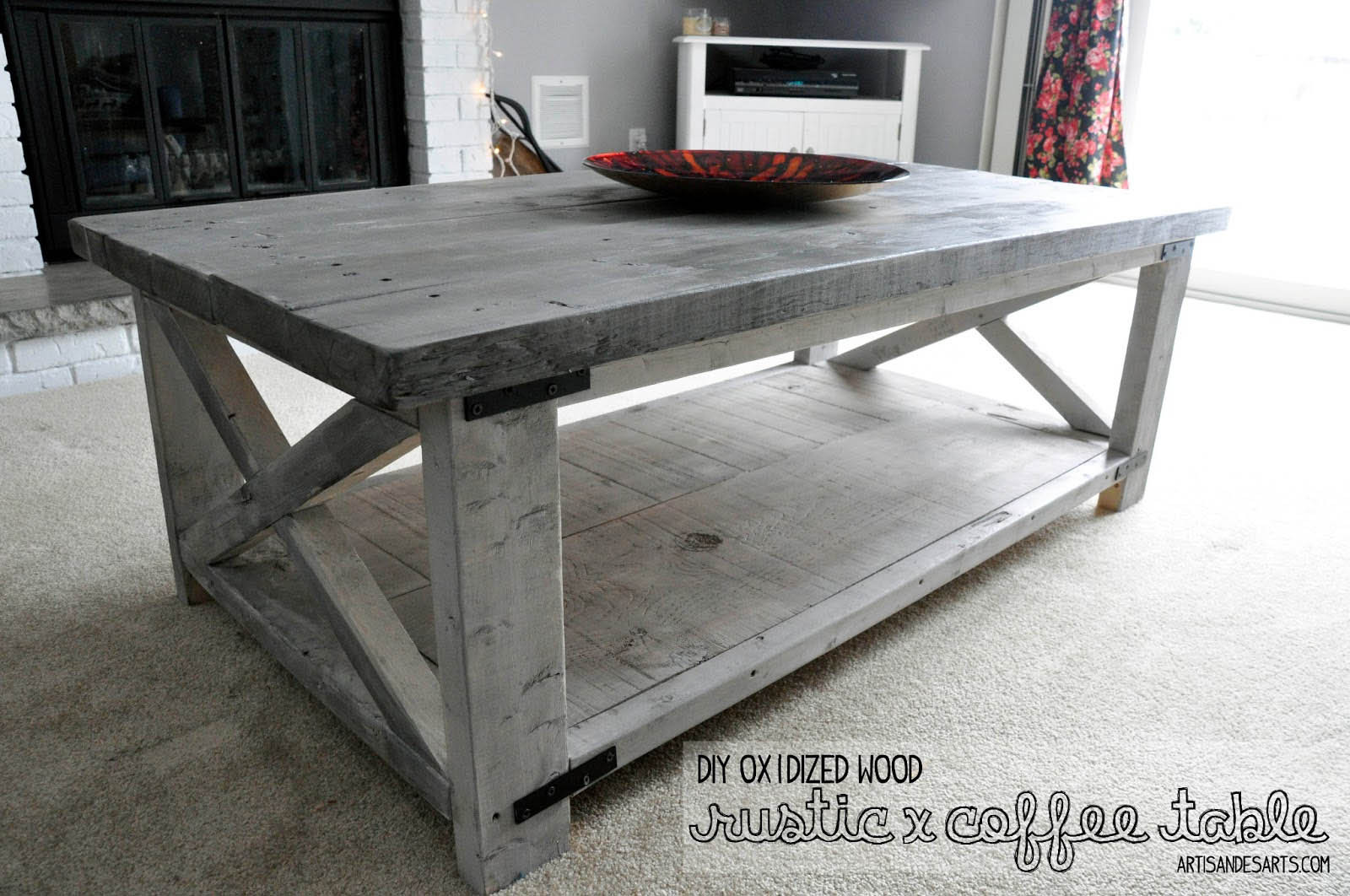 DIY Wood Coffee Tables
 artisan des arts DIY Oxidized wood X coffee table