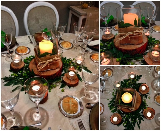 DIY Wood Slice Centerpiece
 DIY Christmas candle centerpieces – 40 ideas for your table