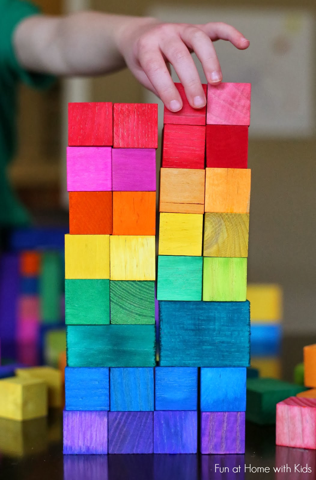 DIY Wooden Blocks
 DIY Dyed Rainbow "Grimm" Style Wooden Blocks