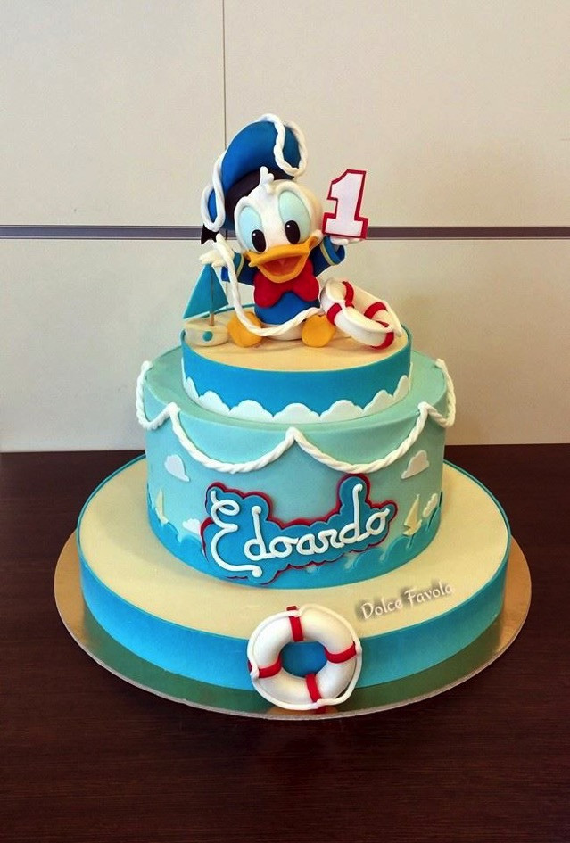 Donald Duck Birthday Cake
 Cute Baby Donald Duck 1st Birthday Cake Between the Pages