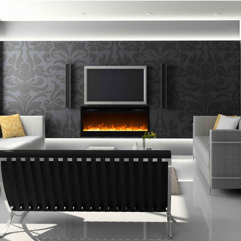 Electric Fireplace Modern Wall Mount
 Orren Ellis Jemaine Contemporary Wall Mount Electric