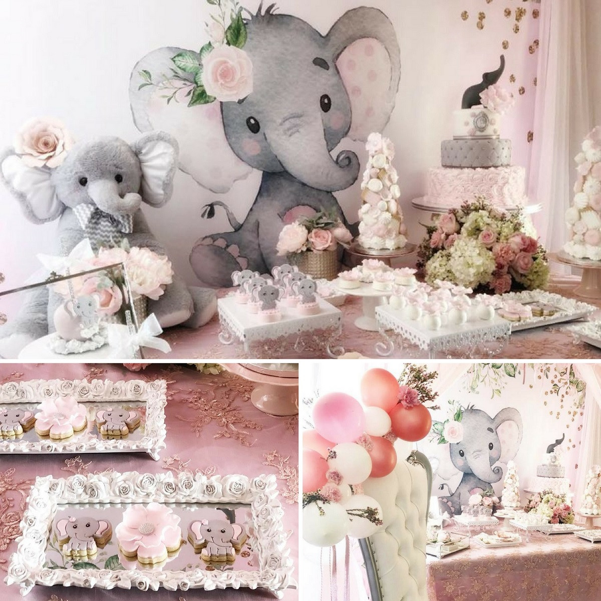 Elephant Baby Shower Decoration Ideas
 Pink And Gray Elephant Baby Shower Baby Shower Ideas