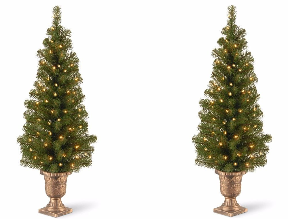 Entryway Christmas Trees
 Christmas Tree Set of 2 Pre lit Entryway Porch Fireplace