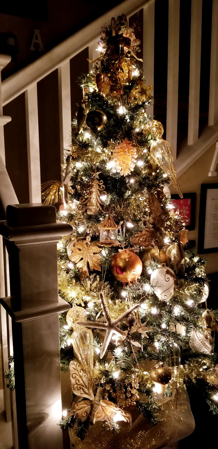 Entryway Christmas Trees
 Gold Entry Christmas Tree Trees of the Past Day 12 12