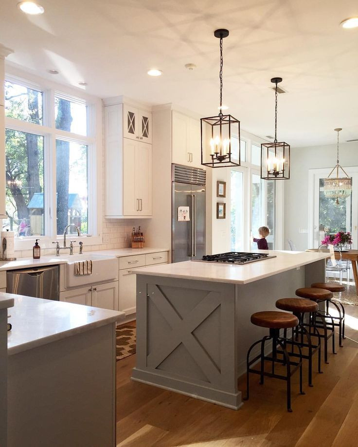 Farmhouse Kitchen Island Lighting
 387 best White Kitchen Cabinets Inspiration images on