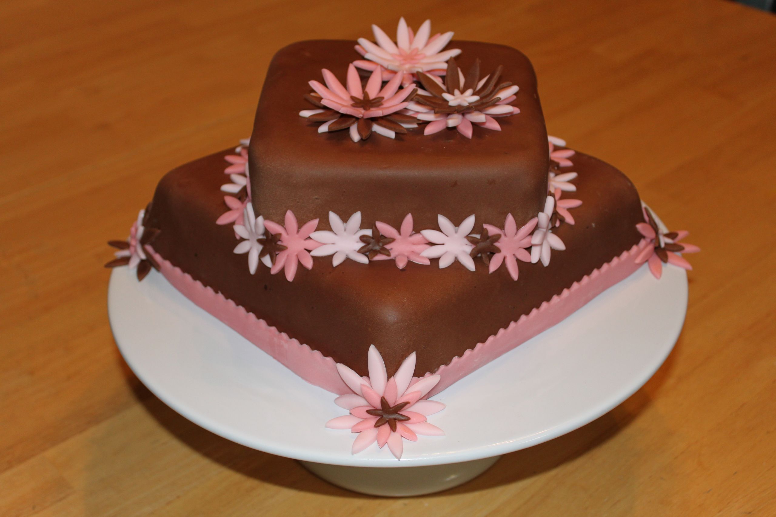 Fondant Birthday Cakes
 Chocolate Fondant Birthday Cake with Flowers The Original