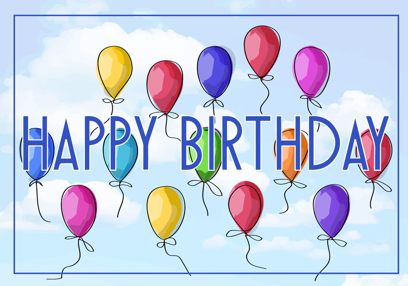 Free Birthday Cards Download
 Free Vector Illustration of a Happy Birthday Greeting Card
