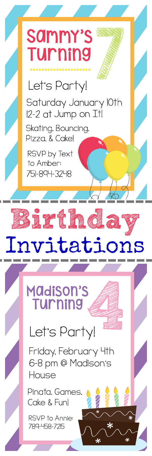 Free Templates For Birthday Invitations
 Free Printable Birthday Invitation Templates