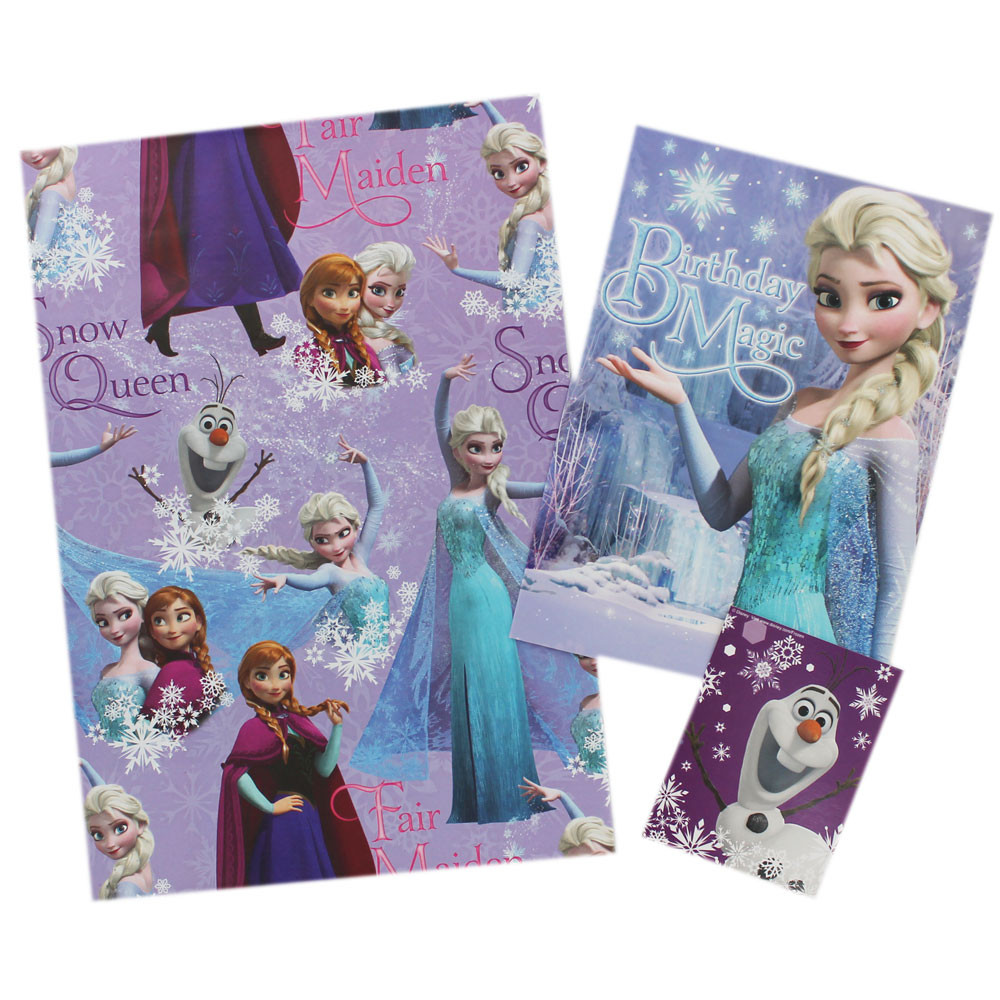 Frozen Birthday Cards
 Disney Frozen Birthday Gift Wrap And Card Set