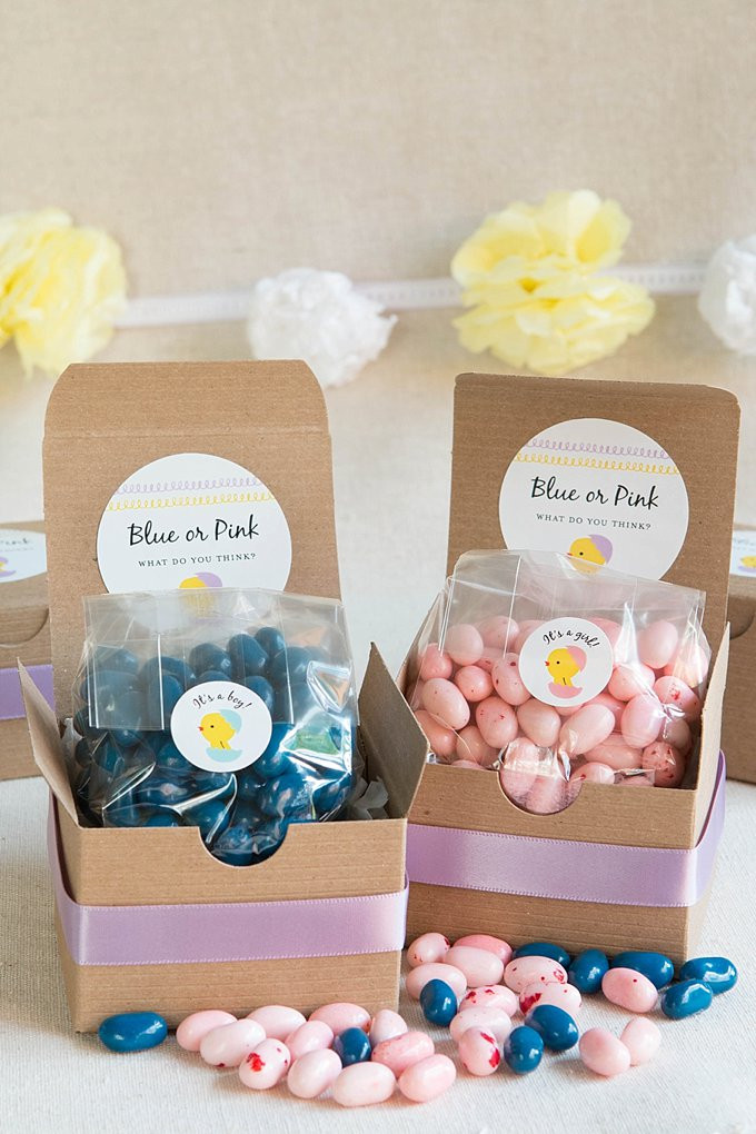 Gift Ideas For Baby Gender Reveal Party
 Gender Reveal Treat Boxes Party Inspiration