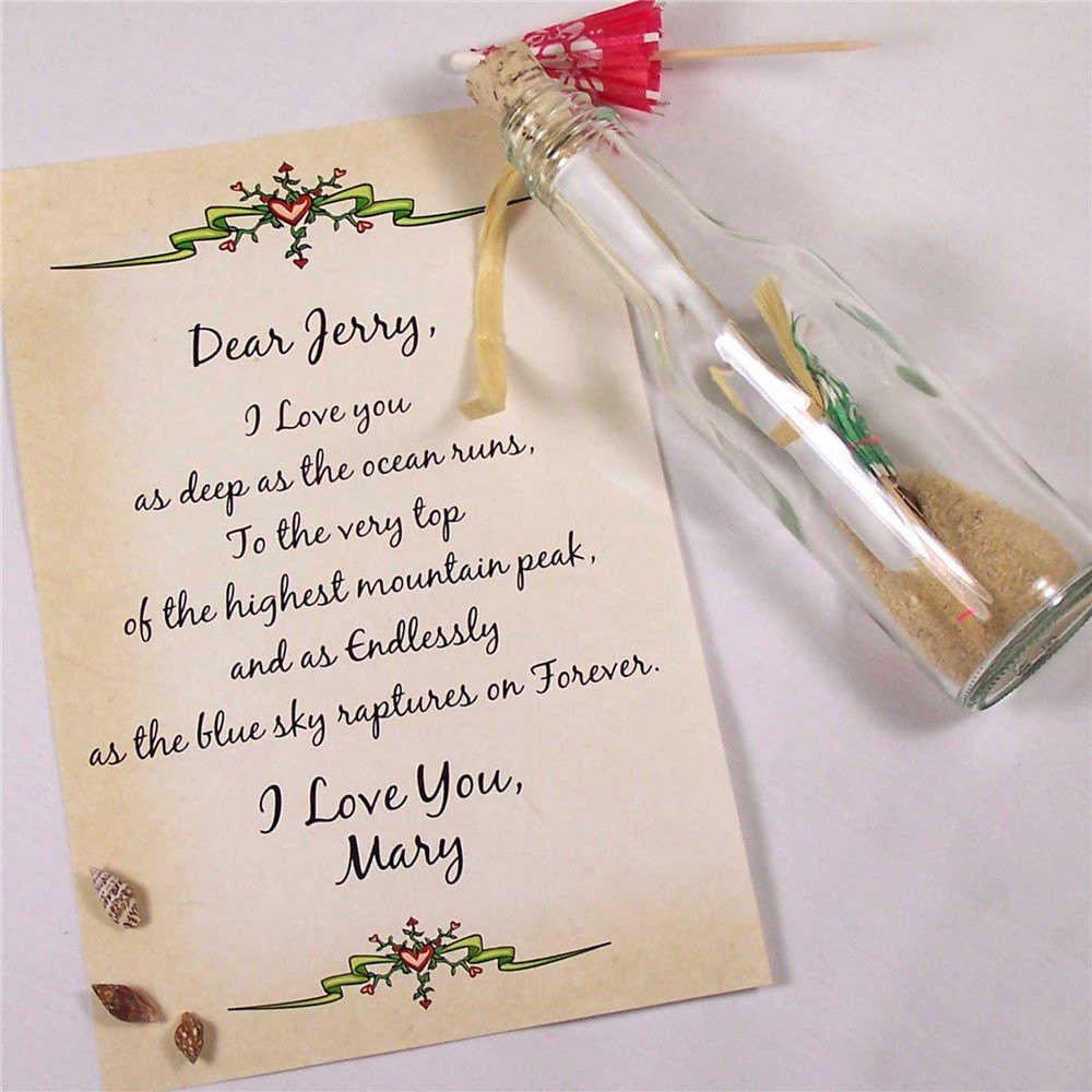 Gift Message For Wedding
 Personalized Message In A Bottle