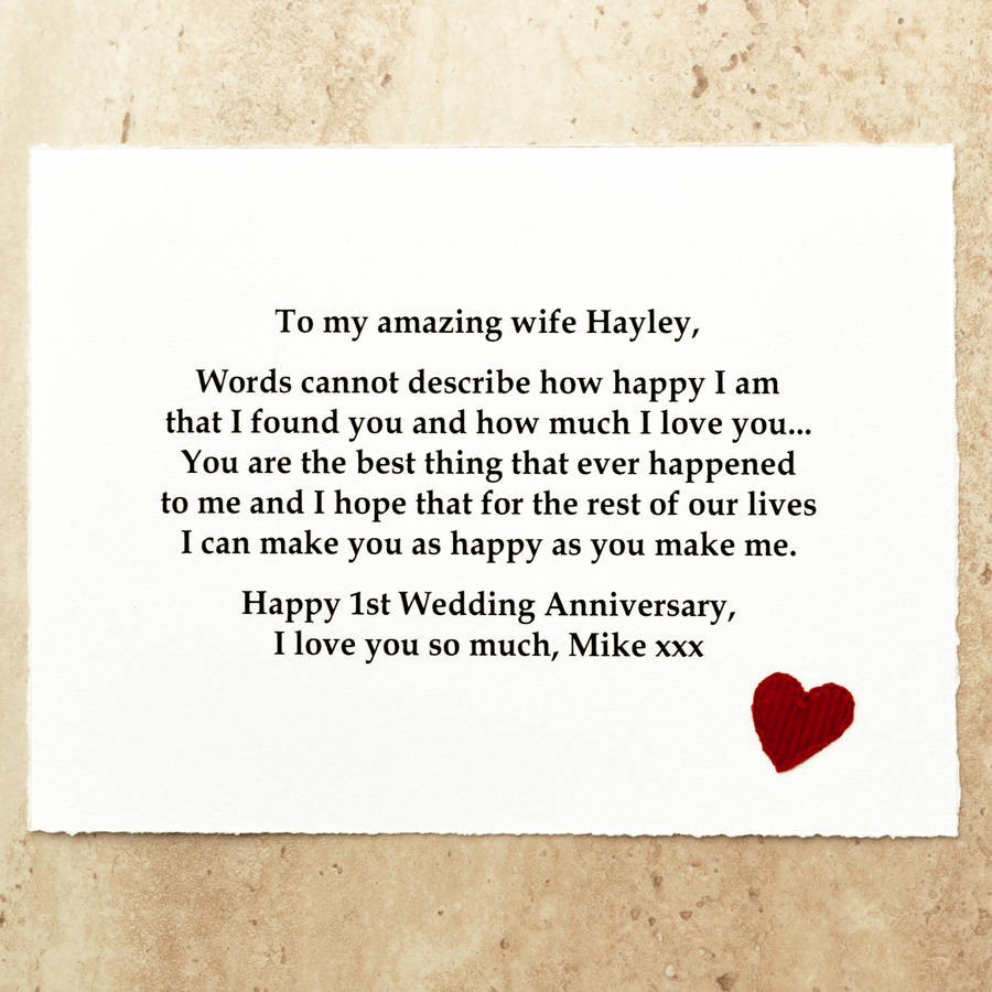 Gift Message For Wedding
 personalised wedding anniversary t by jenny arnott