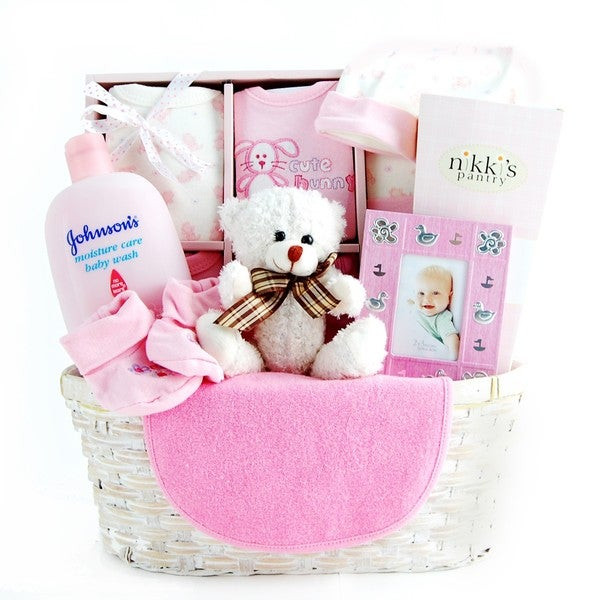 Gifts For Newly Born Baby
 Shop New Arrival Baby Gift Basket for Girls Overstock