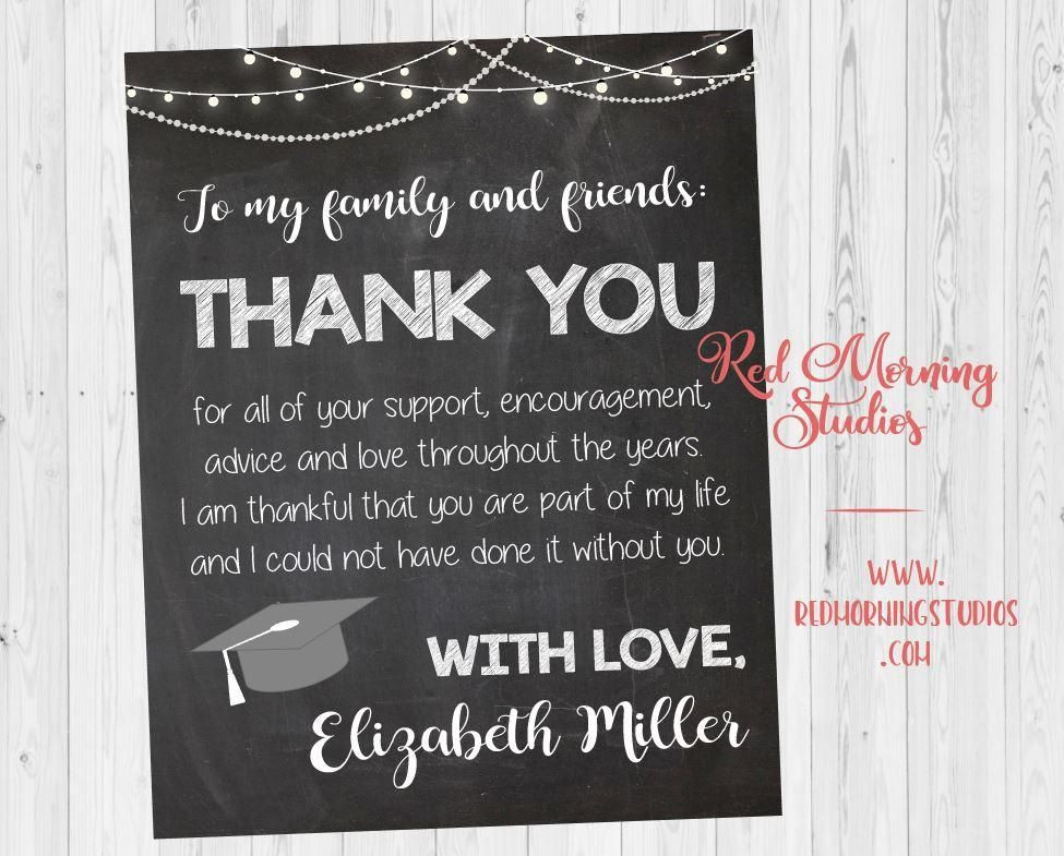 Graduation Thank You Quotes
 Graduation Party Thank You Sign