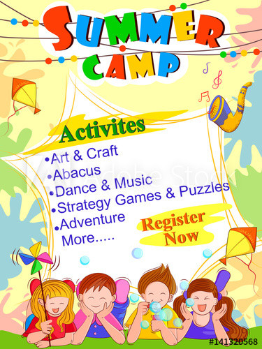 Graphic Design Summer Programs
 Banner poster design template for Kids Summer Camp
