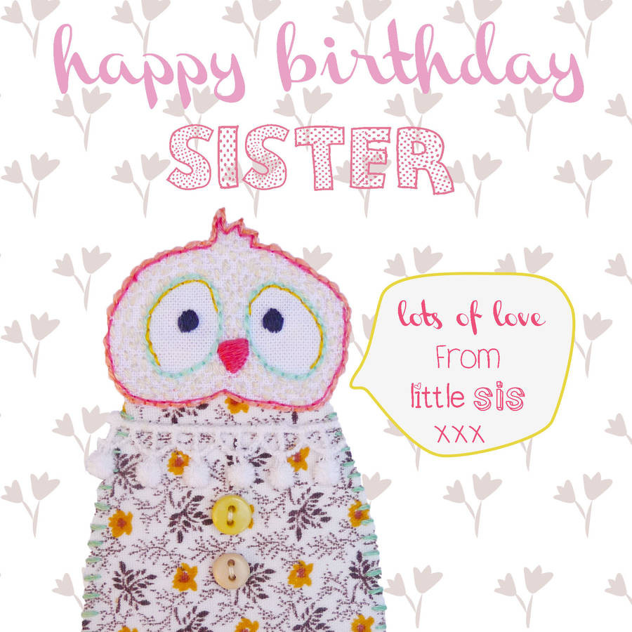 Happy Birthday Cards For Sister
 happy birthday sister greeting card by buttongirl designs