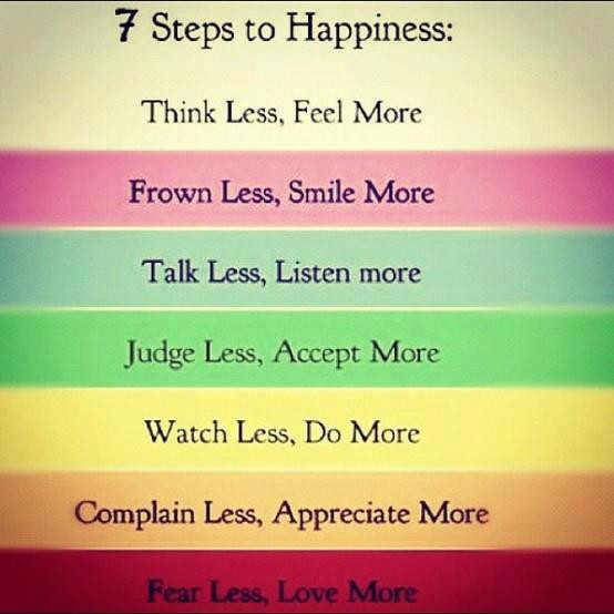 Happy Positive Quote
 life inspiration quotes Steps to happiness inspirational