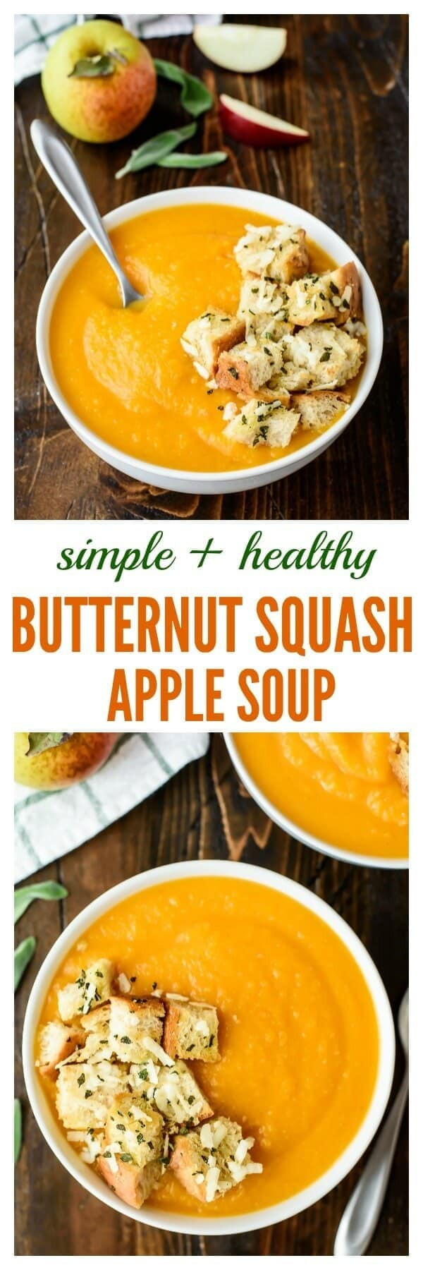 Healthy Butternut Squash Soup
 Butternut Squash Apple Soup Homemade Croutons