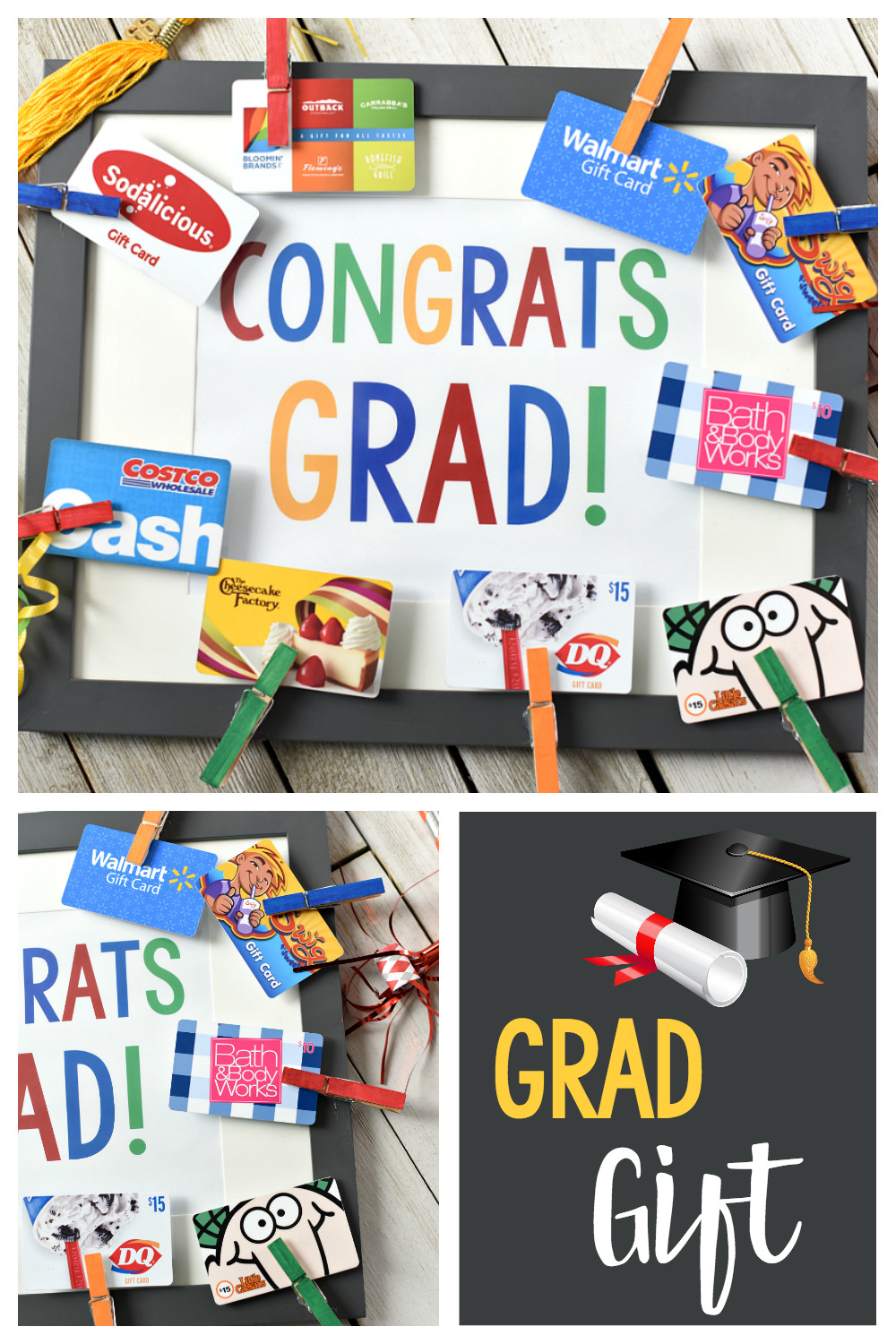 High School Graduation Gift Ideas For Her
 Cute Graduation Gifts Congrats Grad Gift Card Frame – Fun