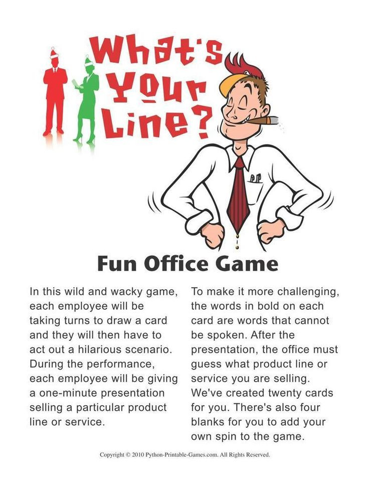 Holiday Party Game Ideas For Work
 7 best Printable Games for the fice images on Pinterest