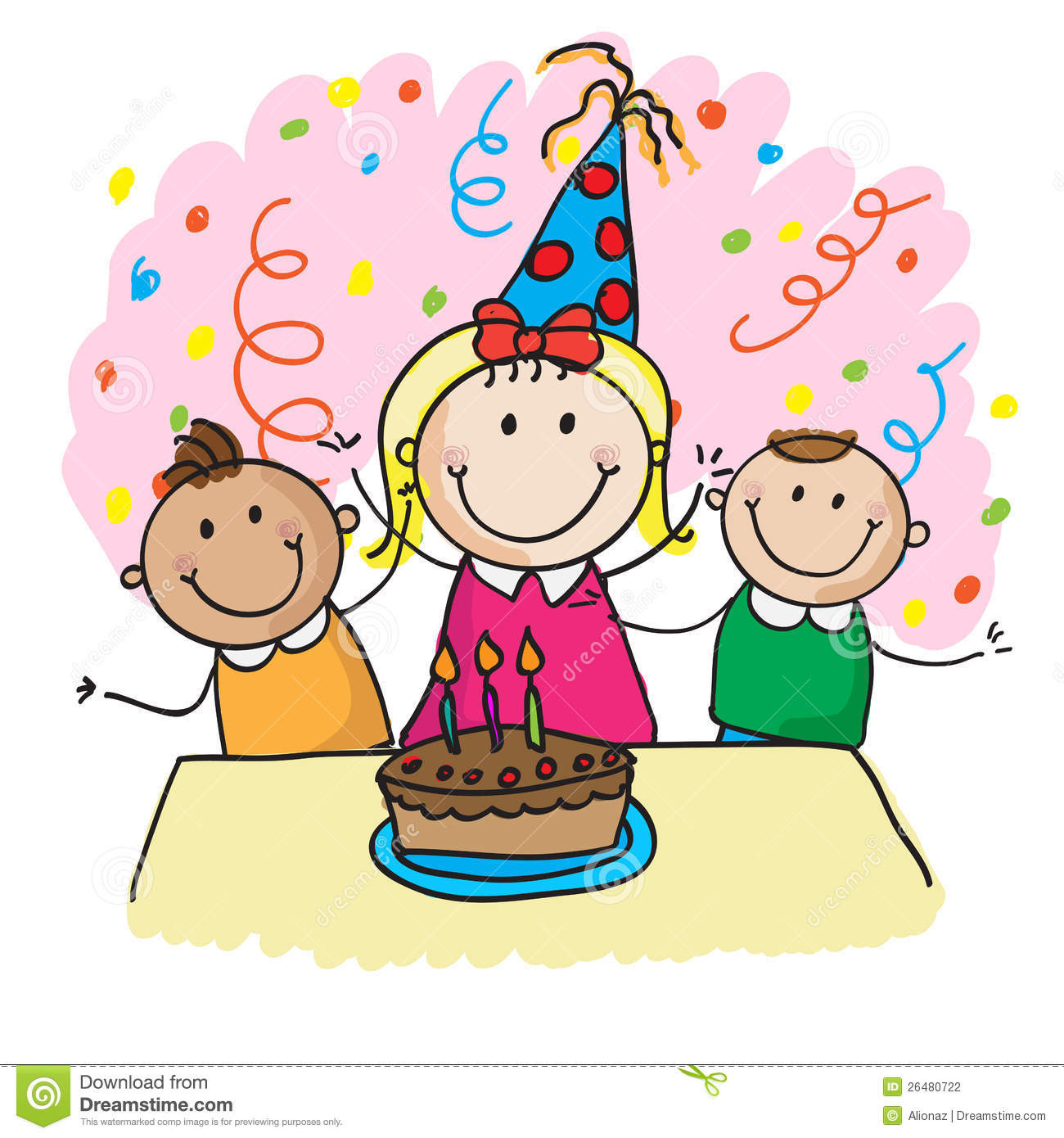 Kids Party Clipart
 Kids birthday stock vector Illustration of small