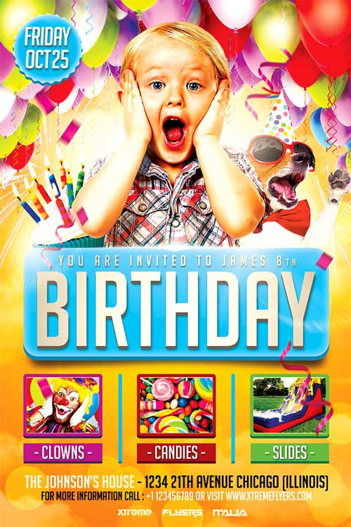 Kids Party Flyer
 Kids Birthday Party Flyer Template Download XtremeFlyers