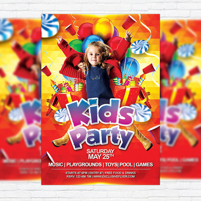 Kids Party Flyer
 Kids Party – Premium Flyer Template Cover