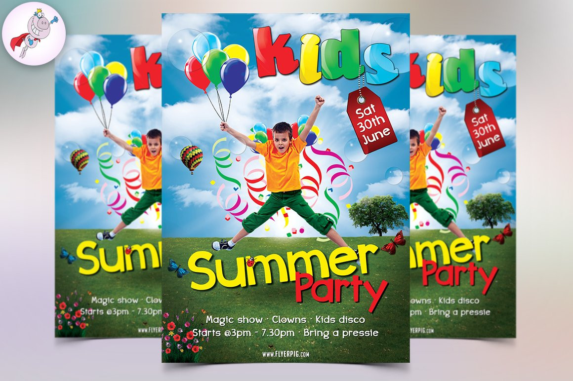 Kids Party Flyer
 Kids Summer Party Flyer Template Flyer Templates