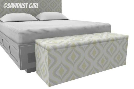 King Size Bed Storage Bench
 King size Upholstered Storage Bench Sawdust Girl