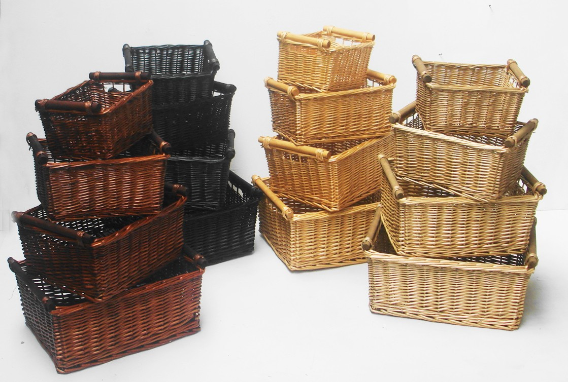 Kitchen Storage Baskets
 KITCHEN LOG WICKER STORAGE BASKET WITH HANDLES XMAS EMPTY