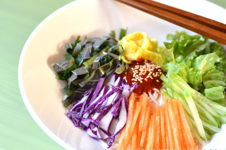 Korean Vegetables Recipes
 Korean Bibim Myun Spicy Noodles w Ve ables Recipe on
