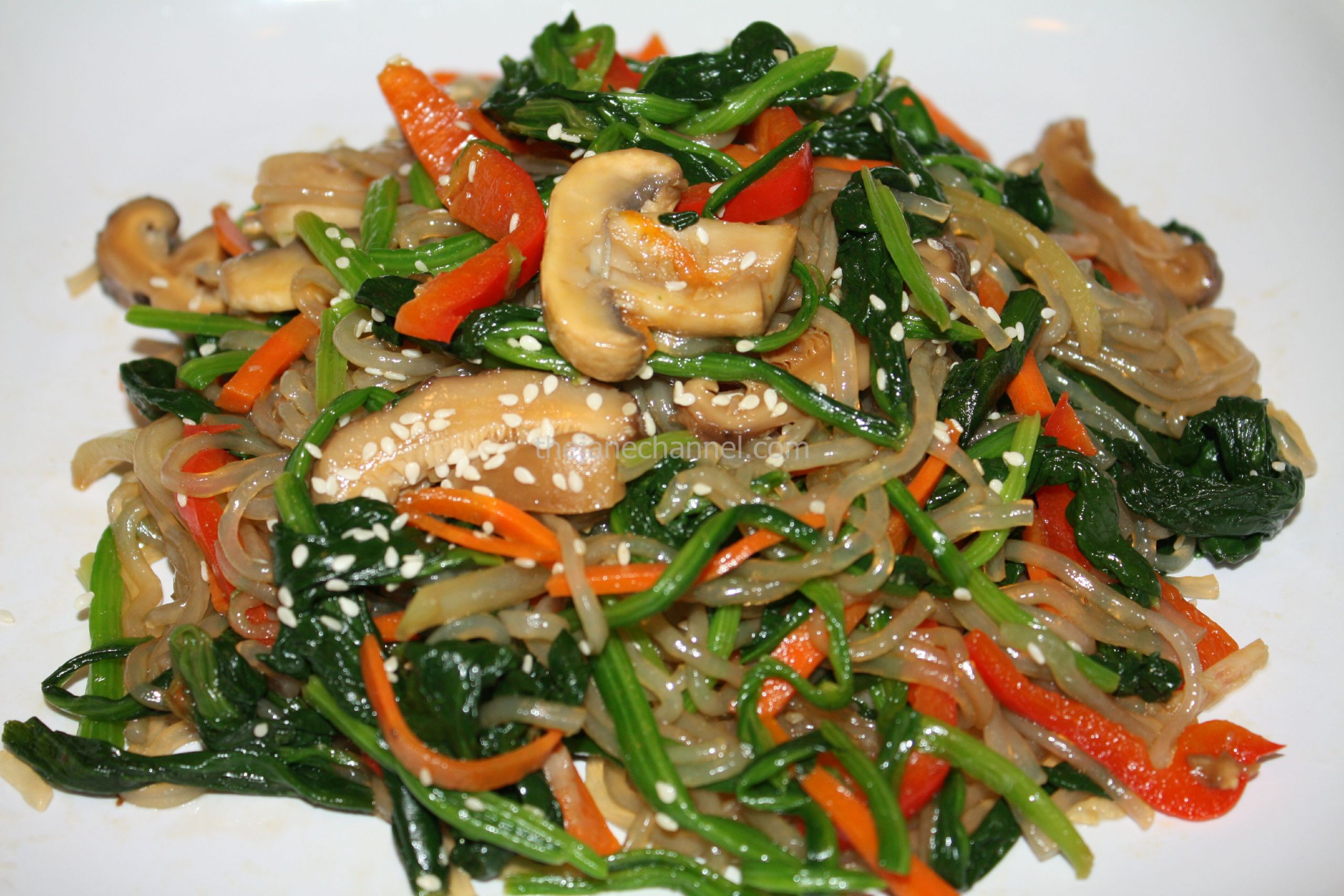 Korean Vegetables Recipes
 Jap Chae – Korean Stir Fry noodles Ve arian