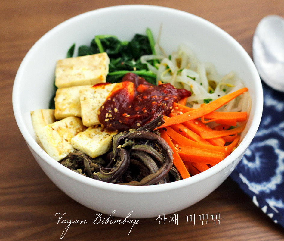 Korean Vegetables Recipes
 Vegan Bibimbap Mixed Rice Bowl