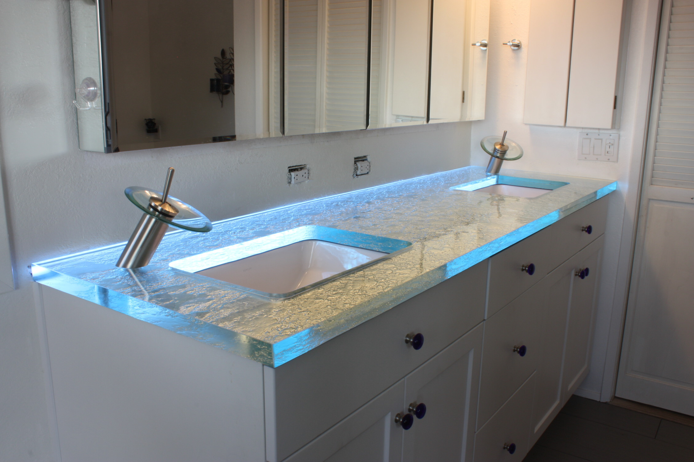 Led Bathroom Light
 Installing Lighting on a Glass Cabinet