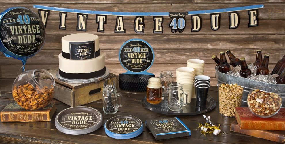 Male 40Th Birthday Party Ideas
 Vintage Dude 40th Birthday Party Supplies 40th Birthday