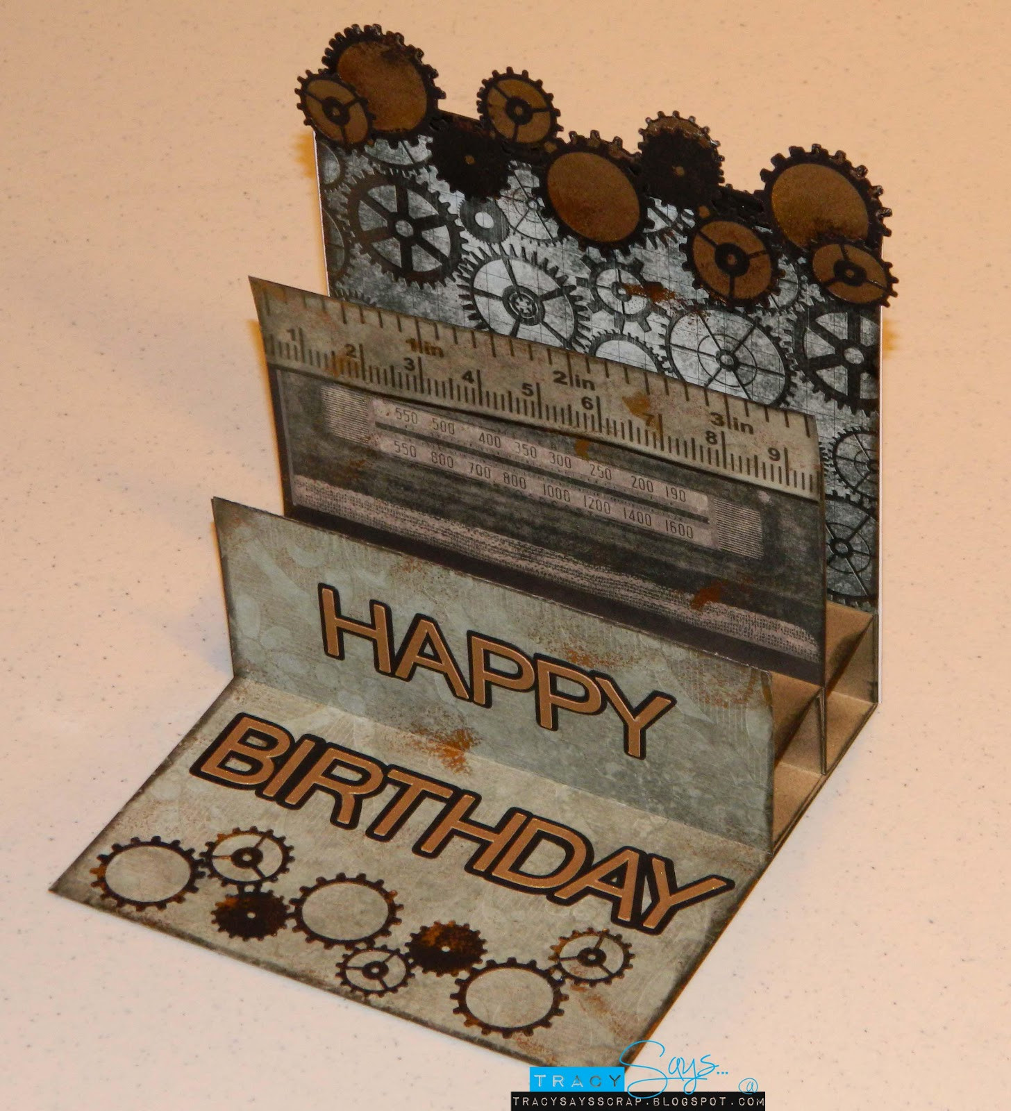 Male Birthday Cards
 Tracy Says Gears Male Birthday Card