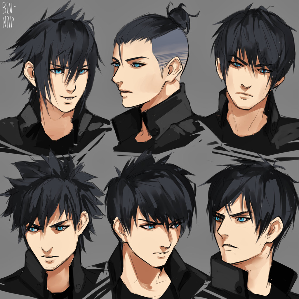 Mens Anime Hairstyles
 Noct Hairstyles by Bev Nap on DeviantArt