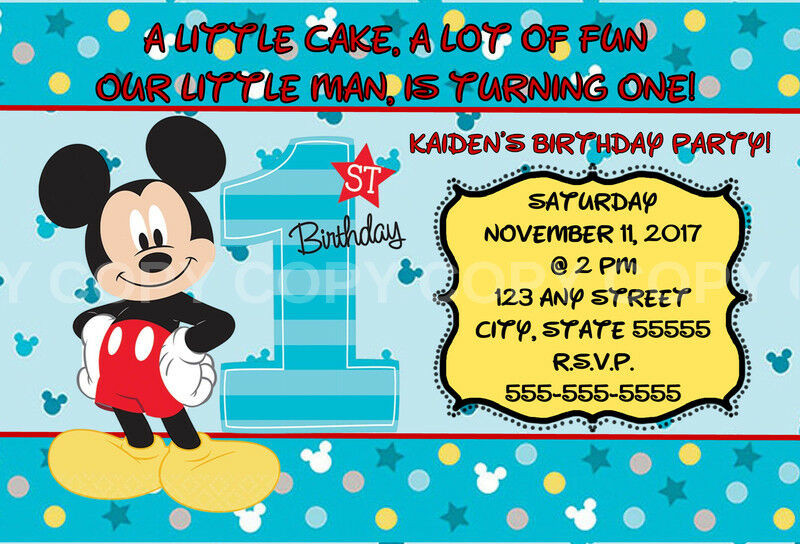 Mickey First Birthday Invitations
 Disney Mickey Mouse Fun To Be e 1st Birthday Invitation