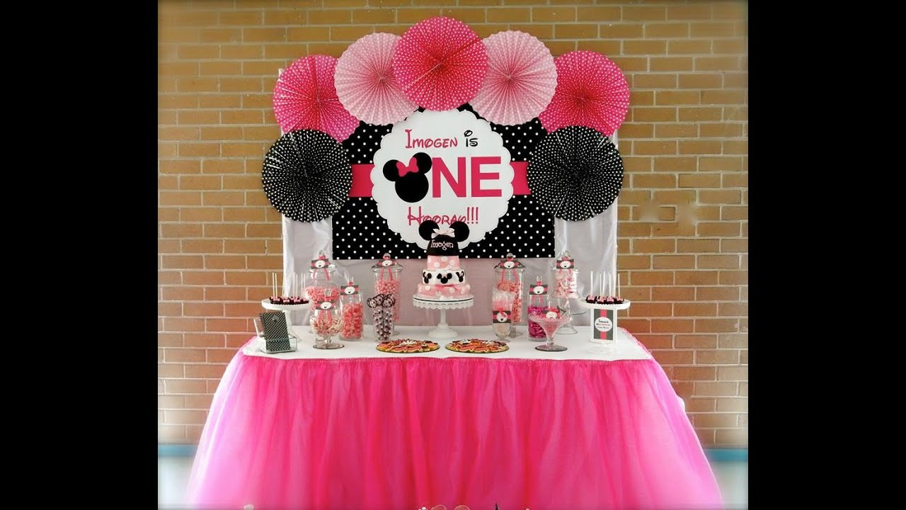 Minnie Mouse 1st Birthday Decorations
 Minnie Mouse First Birthday Party via Little Wish Parties
