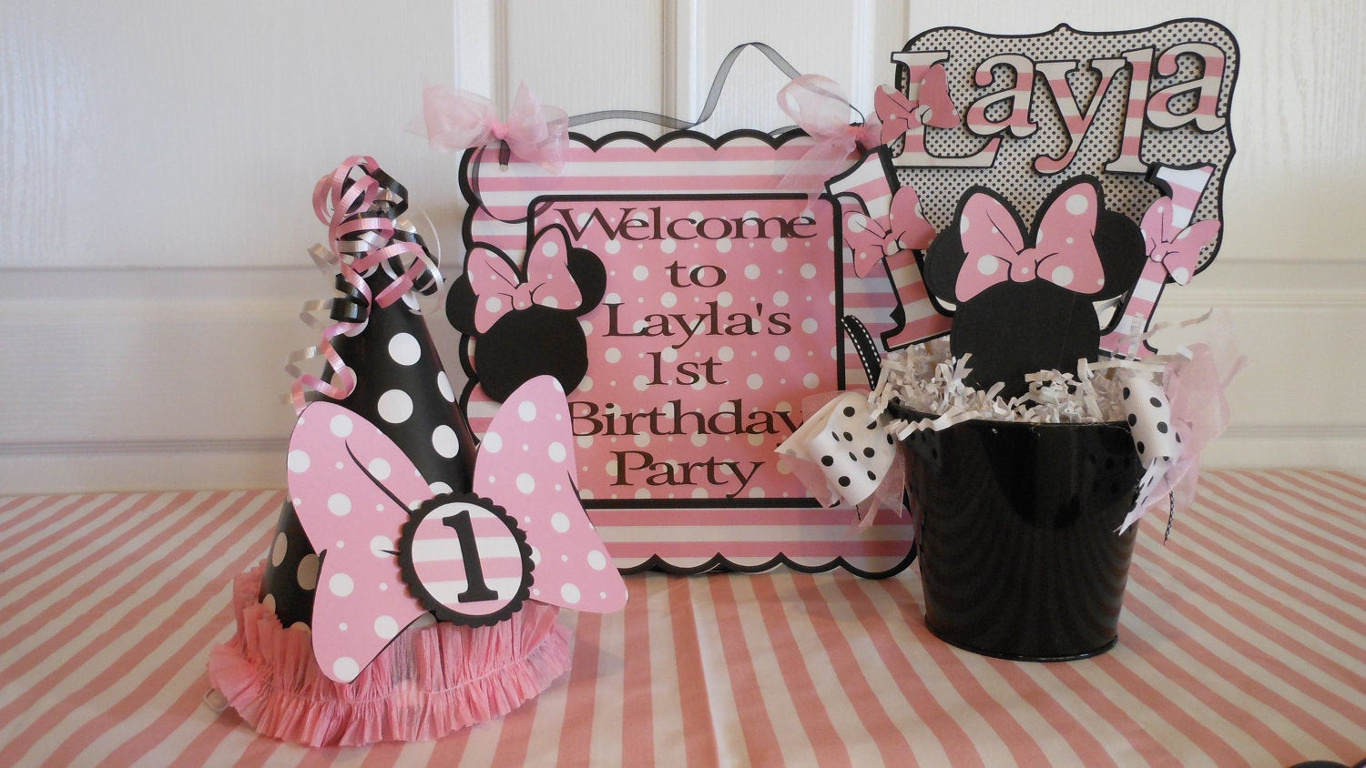 Minnie Mouse 1st Birthday Decorations
 Minnie Mouse Polka Dot 1st Birthday Party by ASweetCelebration