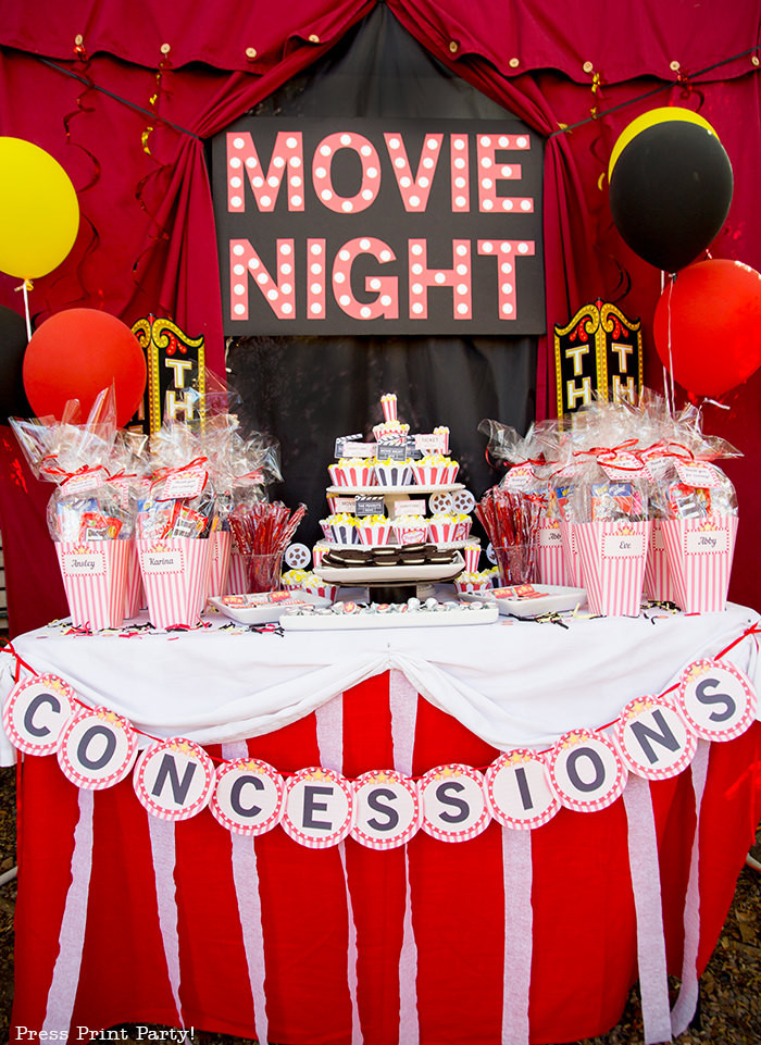 Movie Night Birthday Party
 Perfect Backyard Movie Night Birthday Ideas Press Print