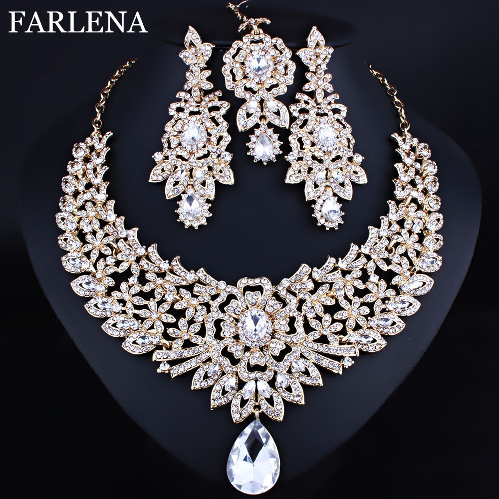 Necklace And Earring Sets
 FARLENA Wedding Jewelry Classic Indian Bridal Necklace