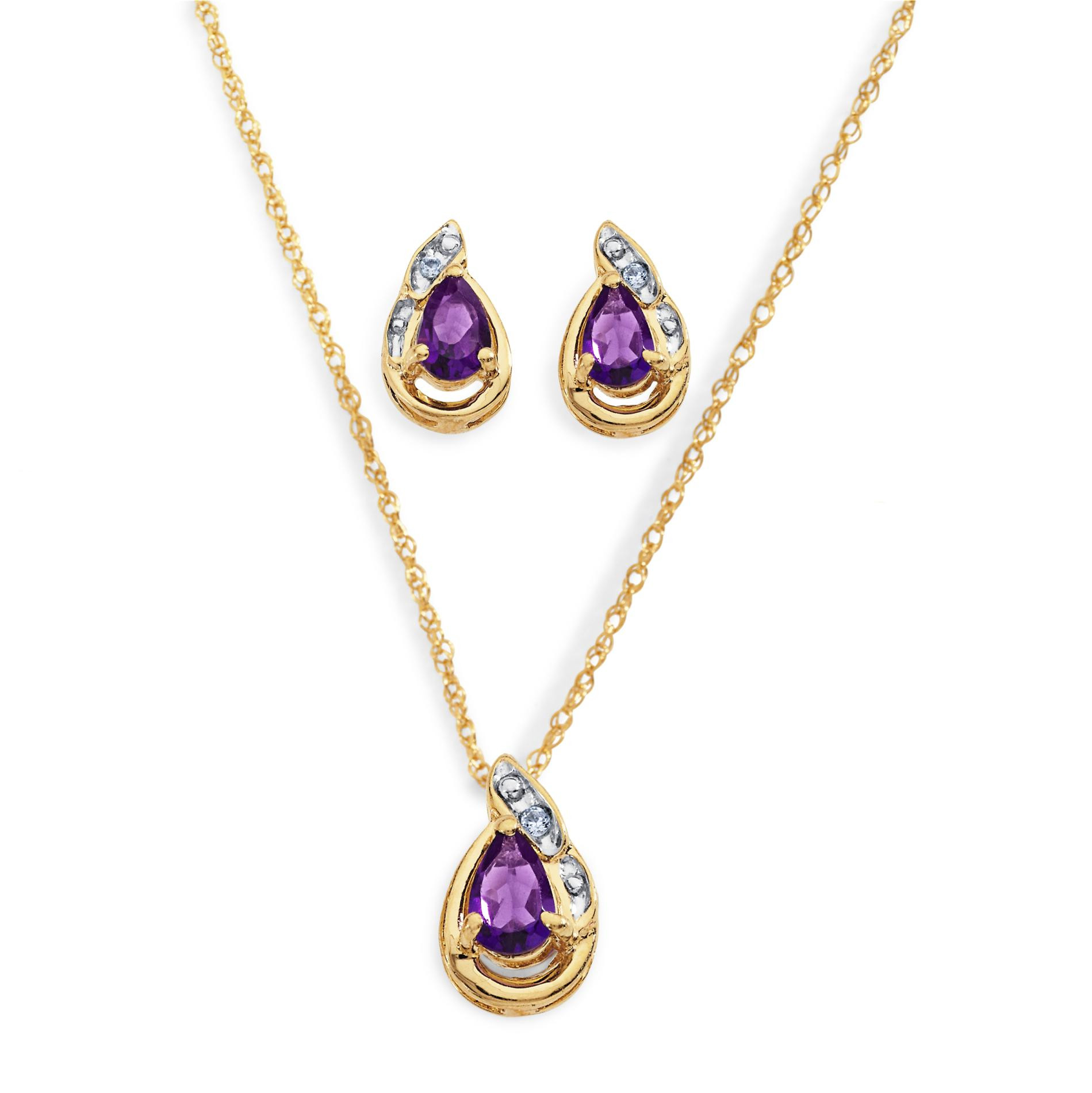 Necklace And Earring Sets
 Amethyst Necklace & Earrings Set Jewelry Jewelry Sets