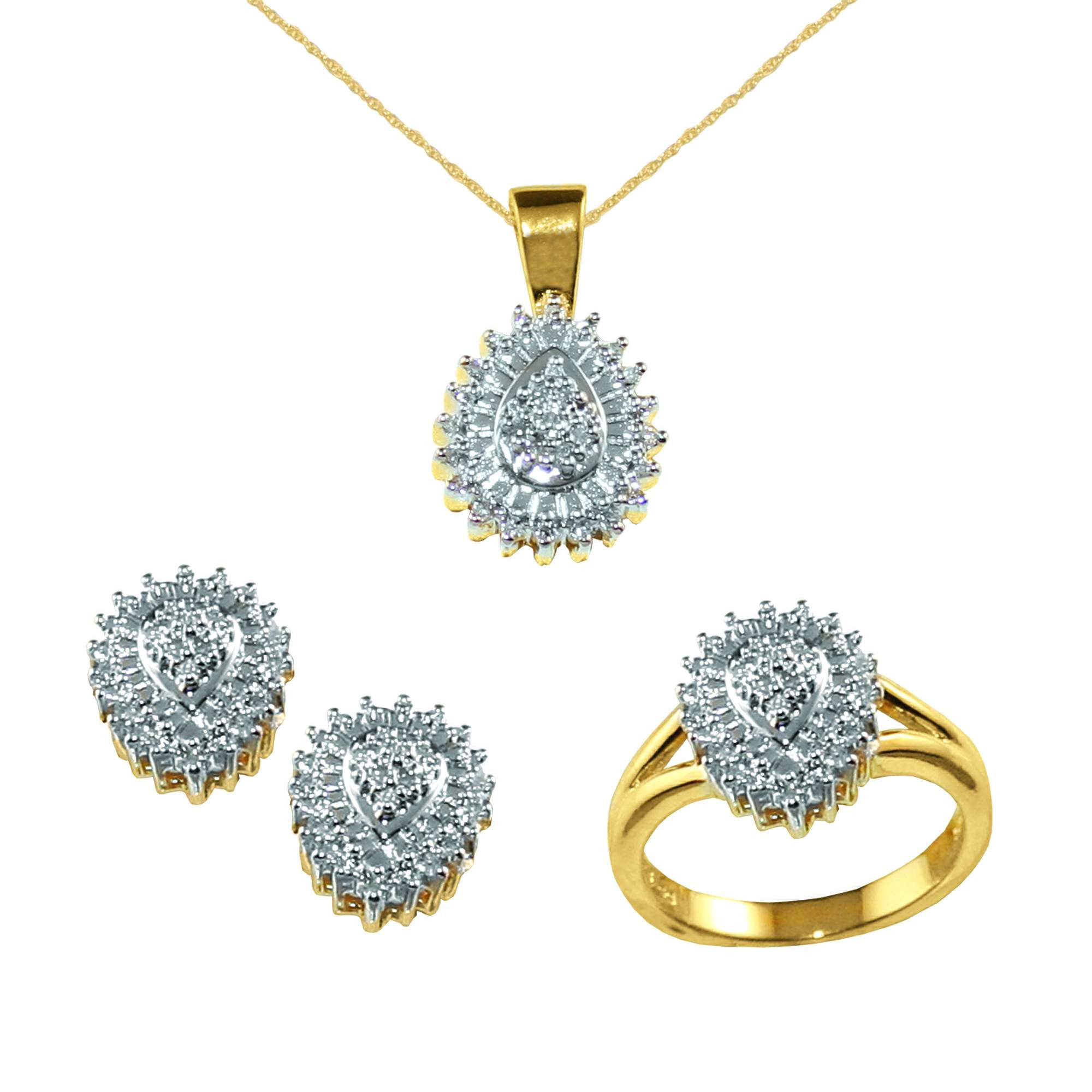 Necklace And Earring Sets
 INCREDIBLE BUY 18kt Gold over Sterling Silver Ring