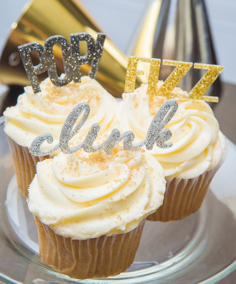 New Years Cupcakes
 New Years Cupcake Toppers POP Fizz Clink Set of