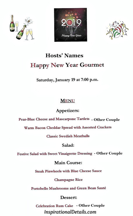 New Years Eve Dinner Party Menu
 New Years Eve Dinner Party