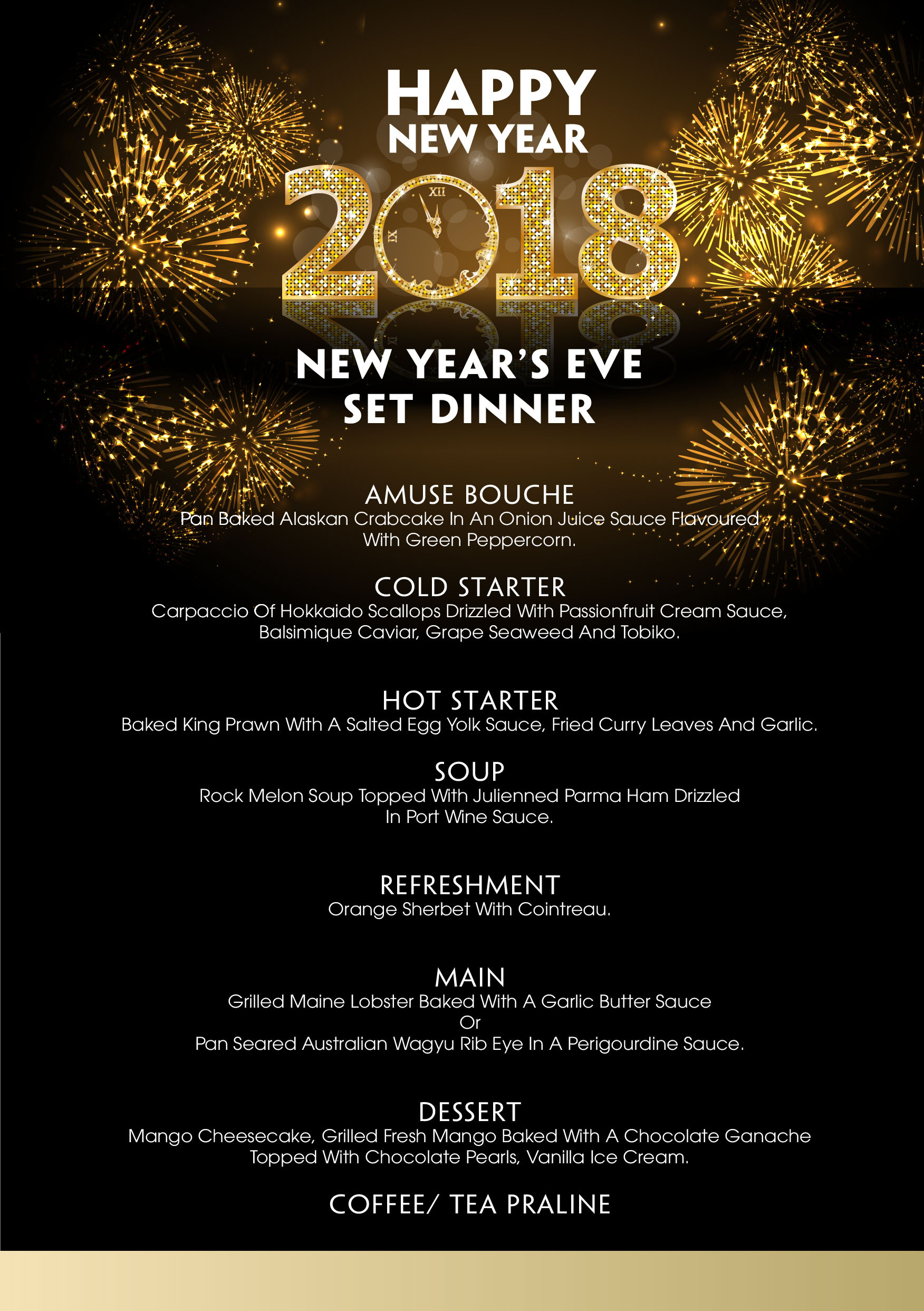New Years Eve Dinner Party Menu
 New year s Eve party 2018 Villasong Saigon Boutique Hotel